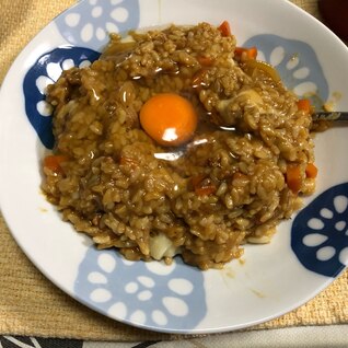 カレーの残りで！チーズ焼きカレーリゾット風